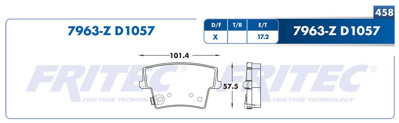 SHD7963-Z PADS (7963-D1057) RT 300 2005-2019 CHRYSLER MAGNUM 2005-2008 DODGE CHALLENGER 2009-2017 DODGE CHARGER 2 CHRYSLER