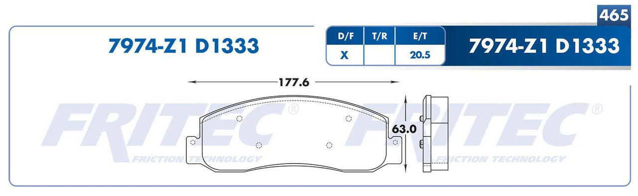 SHD7974-Z1 BALATAS (7974-D1333) R.D. TRUCK F-250 SUPER DUTY 2008-2008 FORD TRUCK F-250 SUPER DUTY 2008-2011 FORD TRUCK FORD