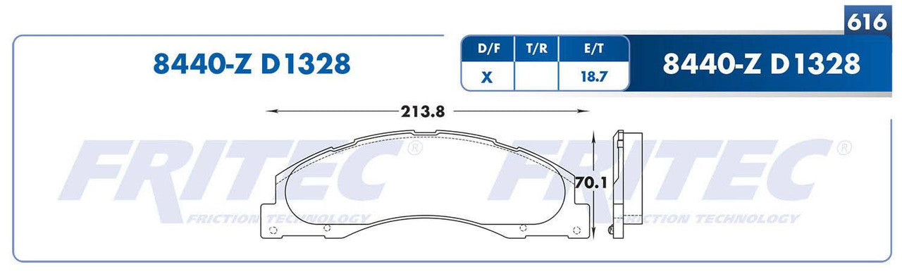 SHD8440-Z BALATAS (8440-D1328) R.D. TRUCK E-150 2008-2014 FORD TRUCK E-250 2008-2013 FORD TRUCK E-350 SUPER DUTY 2008- FORD