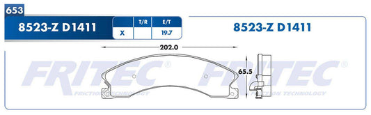 SHD8523-Z BALATAS (8523-D1411) R.D. TRUCK C3500 2011-2011 CHEVROLET TRUCK CHEYENNE 2011-2011 CHEVROLET TRUCK SILVERADO GENERAL MOTORS