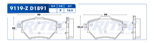 SHD9119-Z BALATAS (9119-D1891) R.T. RIFTER 2020-2021 PEUGEOT