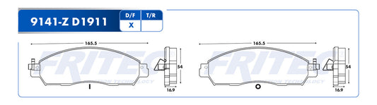 SHD9141-Z BALATAS (=SHD77W3) NISSAN NP300 FRONTIER 2016 NISSAN