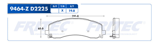 SHD9464-Z BALATAS (9464-D2225) R.T. 4000 2019-2020 RAM 2500 2019-2020 RAM