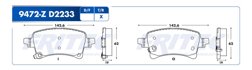 SHD9472-Z BALATAS (9472-D2233) R.T. GLADIATOR 2020-2021 JEEP