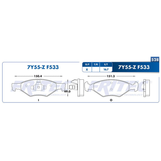 SPC-7Y55-Z BALATAS (7Y55-F533) R.D. MOBI 2017-2019 FIAT