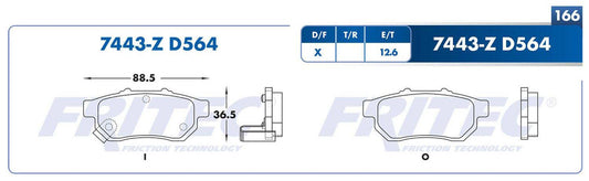 SPC-7443-Z BALATAS 7443-D564 (FDB-564TC)(T)CITY 10/11 FIT 06/09 HONDA