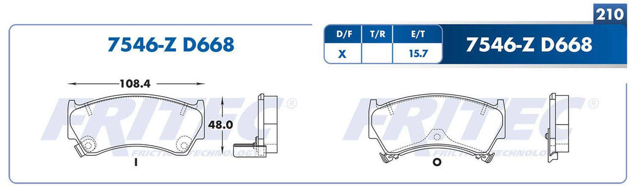 SPC-7546-Z PADS (7546-D668) RD 200SX 1995-1998 NISSAN SENTRA 1995-1999 NISSAN