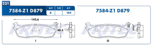 SPC-7584-Z1 PADS 7584-D879 (T)EXPEDITION 97/02 F-150 97/04 F-250 97/99 LOBO 96/02 TOWN CAR BLACKWOOD NAVIGATOR 00/11 FORD