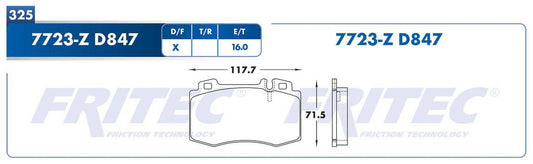 SPC-7723-Z BALATAS 7723-D847 (D)C230 C32 C350 C55 CL500 CL55 CL600 CLK500 CLK55 CLK550 CLS500 E500 E550 ML430 98/13 MERCEDES BENZ