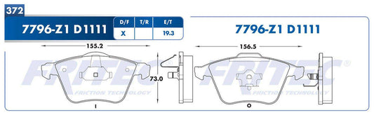 SPC-7796-Z1 BALATAS 7796-D1111 (D)AUDI A4 05/09 A6 05/11 AUDI