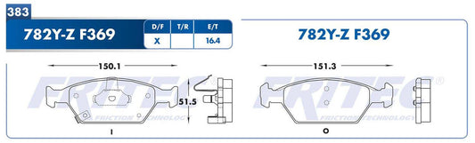 SPC-782Y-Z BALATAS 8763-D1553 (D)CITY 10/12 HONDA