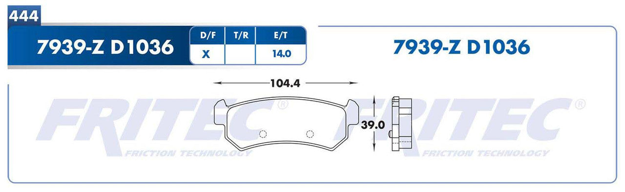 SPC-7939-Z BRAKE PADS 7939-D1036 (FDB-1889)(T)OPTRA 04/10 FORENZA 04/08 RENO 05/08 GENERAL MOTORS