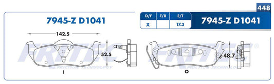 SPC-7945-Z PADS 7945-D1041 (FDB-1041TC)(T)QX56 04/10 GRAND CHEROKEE 05/10 ARMADA 05/14 PATHFINDER 2004 TITAN 04/14 JEEP