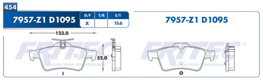 SPC-7957-Z1 BALATAS 7957-D1095 (T)MAZDA 3 04/05 FOCUS 07/14 ESCAPE 13/14 JAGUAR XF/XJ/XJ8/XK 06/13 SOLSTICE 06/09 FORD