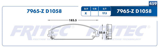 SPC-7965-Z BALATAS 7965-D1058 (FDB-4078)(D)MAGNUM 05/08 AVENGER 2013 CALIBER 08/09 CHALLENGER 09/13 CHARGER 06/14 GENERAL MOTORS