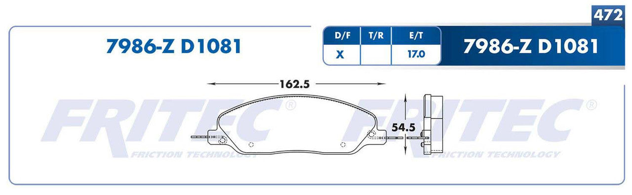 SPC-7986-Z PADS 7986-D1081 (FBD-1081TC)(D)MUSTANG 05/11 FORD