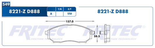 SPC-8221-Z BALATAS 8221-D888 (FDB-1881)(D)MURANO PATHFINDER KOLEOS 06/14G25 G35 G37 M35 M35H M37 M45 M56 EX35 EX35 EX37 NISSAN