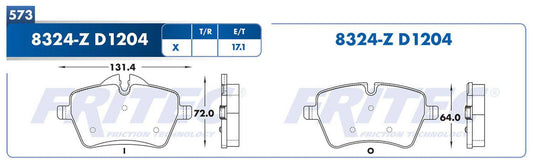 SPC-8324-Z BALATAS 8324-D1204 (FDB-4080)(D)MINI COOPER 07/14 MINI COOPER