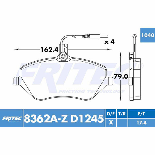 SPC-8362A-Z BALATAS 8362-D1245 (D)PEUGEOT 407 06/09 PEUGEOT