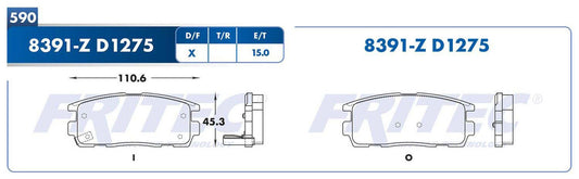 SPC-8391-Z BALATAS 8391-D1275 (FDB-1275TC)(T)CAPTIVA SPORT 08/14 EQUINOX 07/13 TERRAIN 10/14 TORRENT 07/09 XL-7 07/09 GENERAL MOTORS