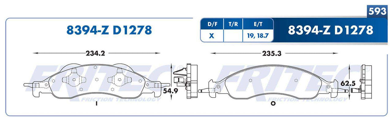 SPC-8394-Z BALATAS 8394-D1278 (FDB-1278TX)(D)EXPEDITION 07/09 NAVIGATOR 07/10 FORD