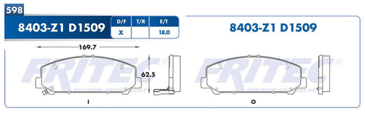 SPC-8403-Z1 BALATAS 8403-D1509 (FDB-1509TC)(D)INFINITI QX56 11/13 INFINITI QX80 14 ARMADA 12/14 TITAN 11/14 EQUATOR 2012 NISSAN