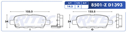 SPC-8501-Z BALATAS 8501-D1393 (FDB-1393TC)(T)ALIMA MAXIMA SENTRA 11/14 G25 G37 M35H M37 M56 FX35 FX37 QX70 10/14 NISSAN