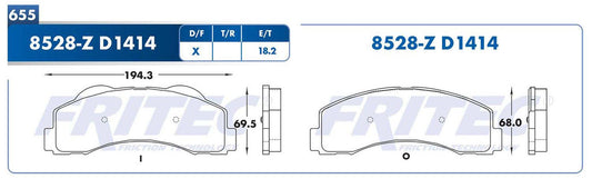 SPC-8528-Z BALATAS 8528-D1414 (FDB-1414TC)(D)F150 10/13 LOBO 12/13 HARLEY DAVIDSON KING RANCH 10/11 NAVIGATOR 11/13 FORD