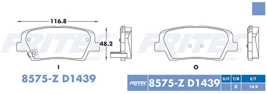 SPC-8575-Z BALATAS (8575-D1439) R.T. SORENTO 2016-2018 HYUNDAI SANTA FÉ 2017 KIA STINGER 2018-2020 KIA