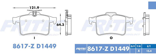 SPC-8617-Z BALATAS (8617-D1449) R.T. XF 2009-2015 XJ 2007-2017 XK 2007-2014 JAGUAR