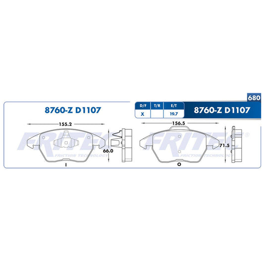 SPC-8760-Z BALATAS 8760-D1107 (D)A6 GLI 12/14 VOLKSWAGEN