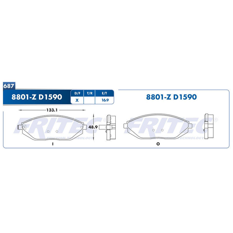 SPC-8801-Z BALATAS 8801-D1590 (D)SPARK 11/12 GENERAL MOTORS