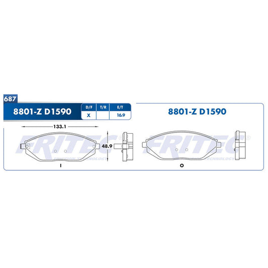 SPC-8801-Z BALATAS 8801-D1590 (D)SPARK 11/12 GENERAL MOTORS