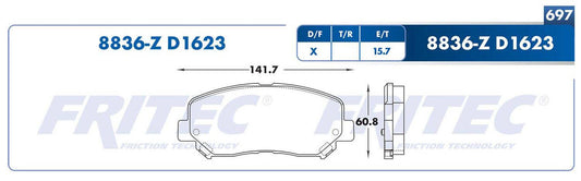 SPC-8836-Z BALATAS 8836-D1623 (FDB-1623TC)(D)MAZDA CX-5 13/14 MAZDA