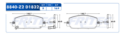 SPC-8840-Z2 BALATAS (8840-D1832) ACCORD SPORT 16/17 (DEL) HONDA