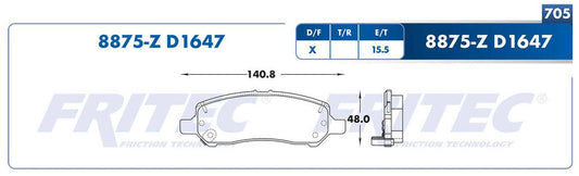 SPC-8875-Z BALATAS 8875-D1647 (T)DART 13/14 VOLKSWAGEN