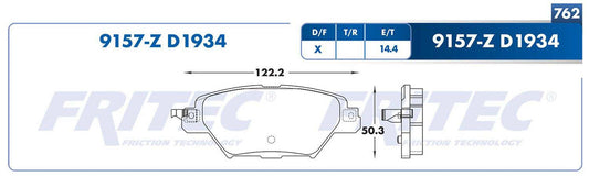 SPC-9157-Z BALATAS (9157-D1934) R.T. CX-9 2016-2019 MAZDA