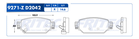 SPC-9271-Z BALATAS (9271-D2042) R.T. 3 2017-2018 MAZDA