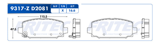 SPC-9317-Z BALATAS (9317-D2081) R.T. COMPASS 2018-2020 JEEP