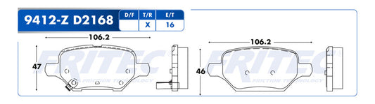 SPC-9412-Z BALATAS (9412-D2168) R.T. TRAX PREMIER 2018-2020 BUICK ENCORE 2017-2019 GENERAL MOTORS