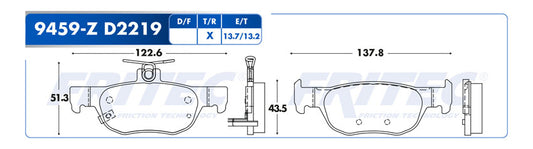 SPC-9459-Z BALATAS (9459-D2219) R.T. 3 2019-2020 MAZDA