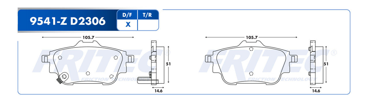 SPC-9541-Z BALATAS (9541-D2306) R.T. SENTRA 2020-2021 NISSAN