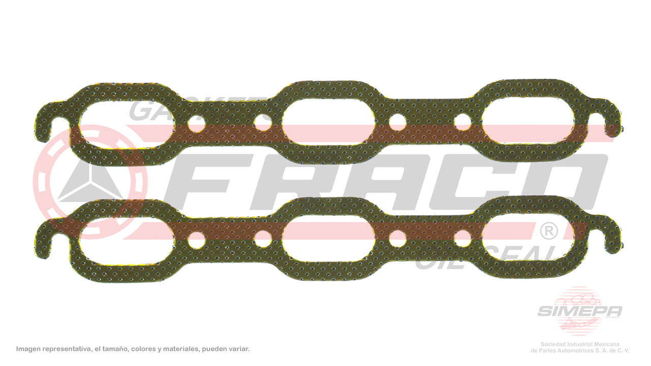 MEX-1162035 EMPAQUE DE MULTIPLE (MS-4268-E)(MU-41438-E) 3.5L CHRYSLER V6 300 300M CIRRUS INTREPID SOHC VIN M 03/04 ESC 2 PZAS CHRYSLER