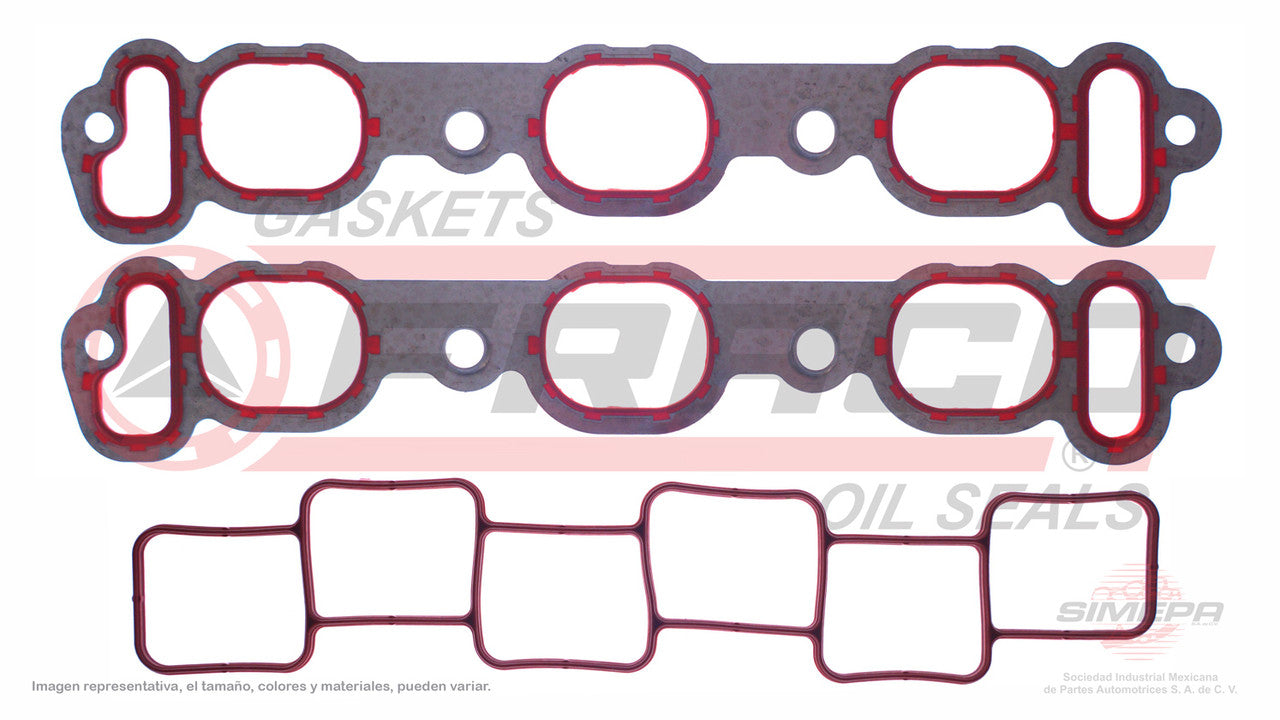 MIX-1162035 EMPAQUE DE MULTIPLE (MS-4261-3LS)(MU-41438-A MU-41438-P) 3.5L 300CIRRUS INTREPID SOHC VIN M 03/04MUL ADM PLENUM SILICON CHRYSLER