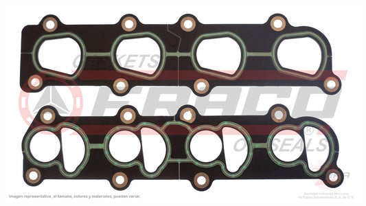 MIX-2640054 EMPAQUE DE MULTIPLE (MS-4303-2)(MU-41519-A) 2.0L FORD 4 CIL ESCORT 122 SOHC 97/01 JUNTA DE ADM Y PLENO TERMO PLASTICA FORD