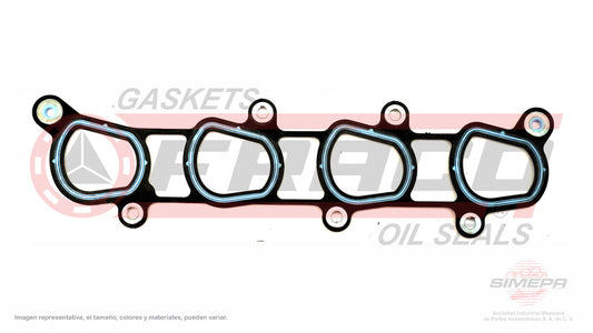 MIX-2640055 EMPAQUE DE MULTIPLE (MU-41521-A) 2.0L FORD 4 CIL FOCUS SOHC 00/08 TERMOPLASTICO 7 TORNILLOS FORD