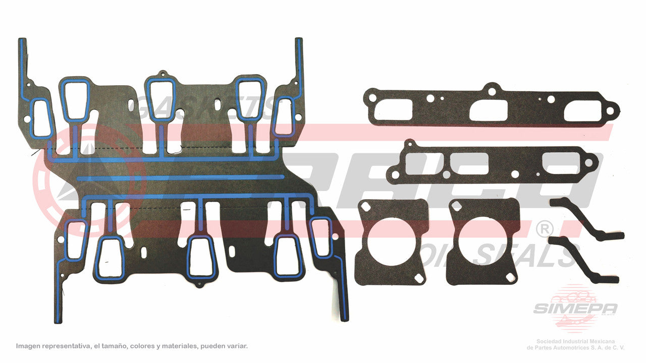 MIX-3062005 EMPAQUE DE MULTIPLE (MS-4141-A)(MU-41208-A) 2.8L GM V6 CHEVROLET 173 VIN W X 85/86 2 PZAS GENERAL MOTORS