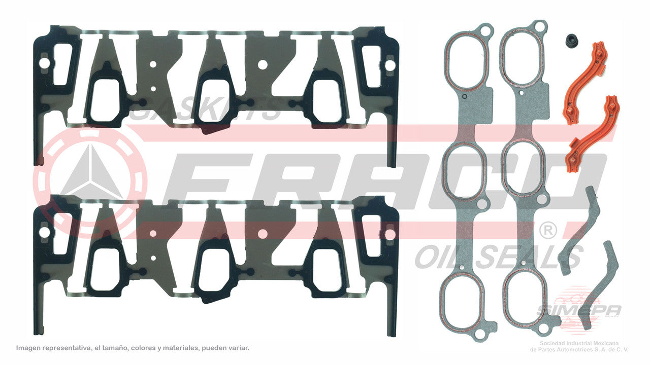 MIX-3062084 EMPAQUE DE MULTIPLE (MS-4145-2AS) 3.5L UPLANDER MONTANA 05/09 MALIBU BUICK PONTIAC G6 SATURN 04-06 METAL-SILICON 5 PZAS. GENERAL MOTORS