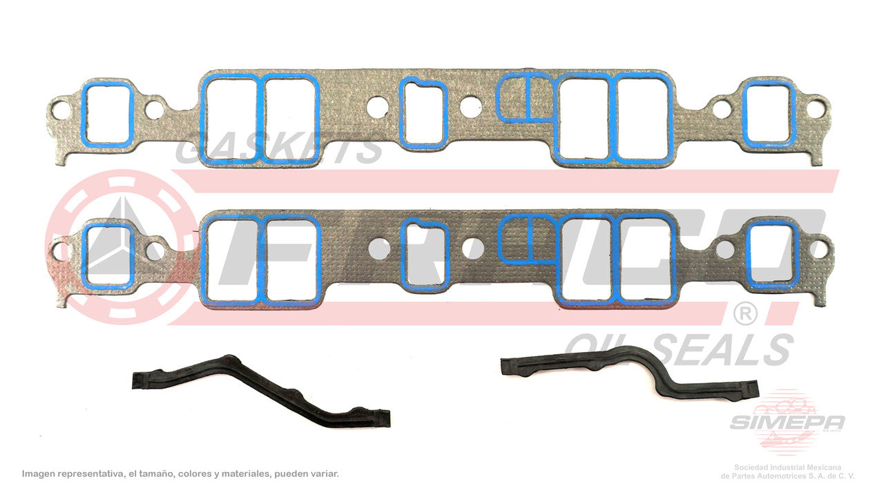 MIX-3082160 EMPAQUE DE MULTIPLE (MS-4150-3)(MU-41252-A) 5.0L 5.7L GM V8 CHEVROLET 265 305 327 350 76/83 2 PZAS GENERAL MOTORS