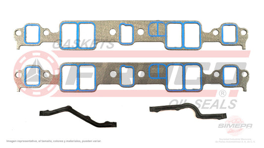 MIX-3082160 EMPAQUE DE MULTIPLE (MS-4150-3)(MU-41252-A) 5.0L 5.7L GM V8 CHEVROLET 265 305 327 350 76/83 2 PZAS GENERAL MOTORS